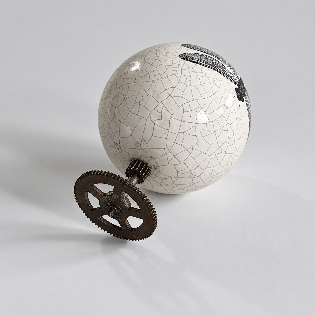 Another view of Clock Sphere with a Dragonfly (Victorian’s Bauhaus)