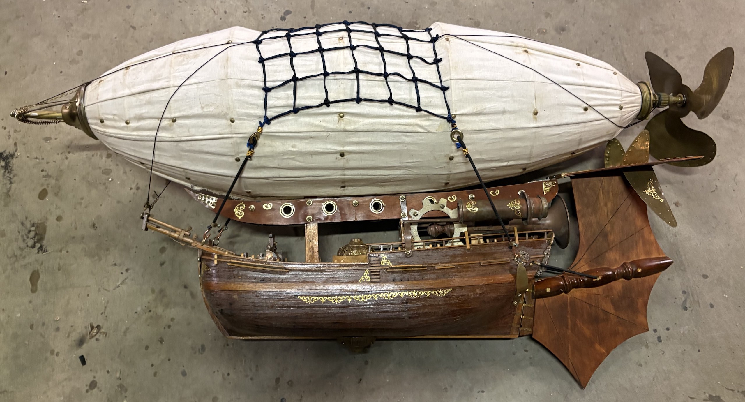 Another view of The Ascending Aeronaut Airship - Portable Kinetic Sculpture